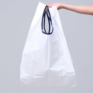NWT Baggu Standard Reusable Bag Ron Herman Japan White Blue Navy Foldable